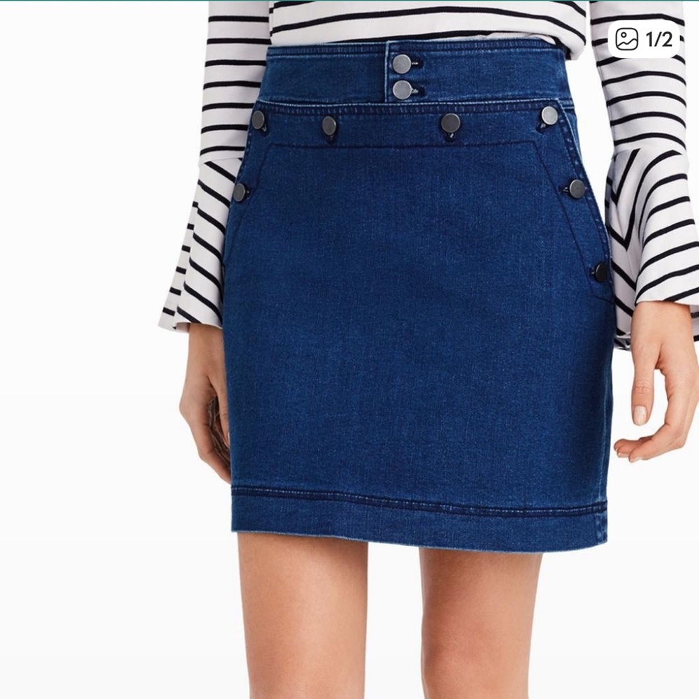 Club Monaco / NWT haldys sailor Denim Button-Front mini skirt 6